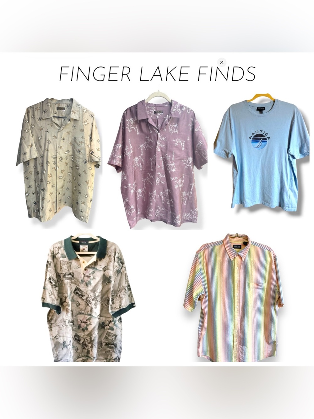 Bundle of Five Silk and Cotton Short Sleeve Shirts, XL